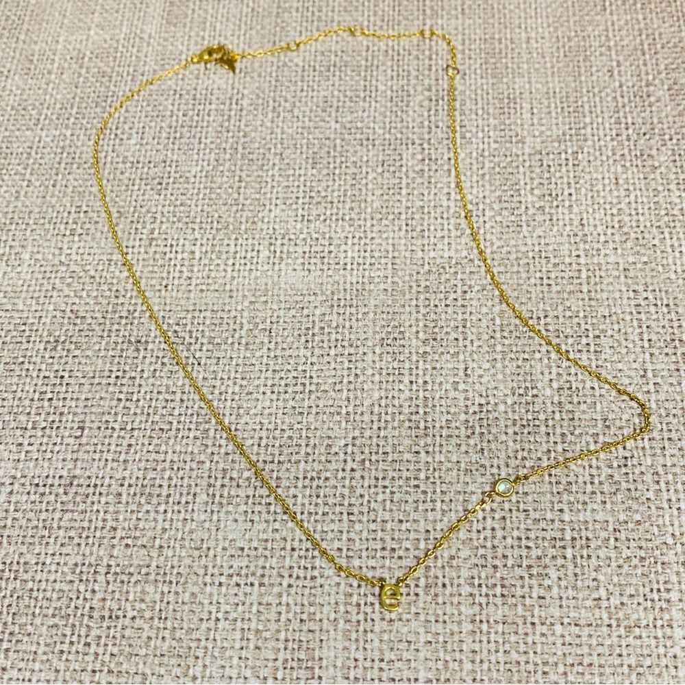 Hummingbird Gold‎ Dainty Initial E Crystal Necklace